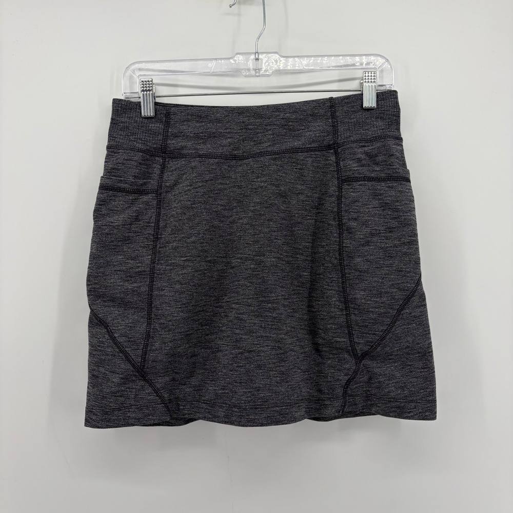 Athleta Womens Small Gray Skort Space Dye Active Pockets Built-in Shorts